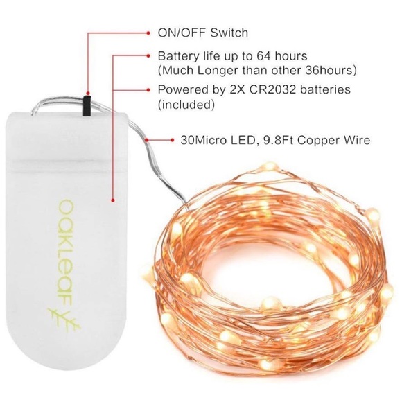 Copper Wire Fairy Twinkle Lights 2pk - Picture 2 of 3